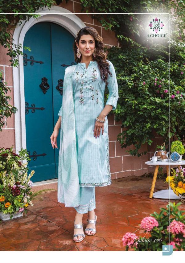 4 Choice Gulnar Fancy Fancy Kurti With Bottom Dupatta Collection